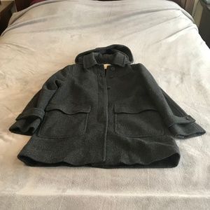 Talbots Petite Charcoal Grey Short Wool Coat